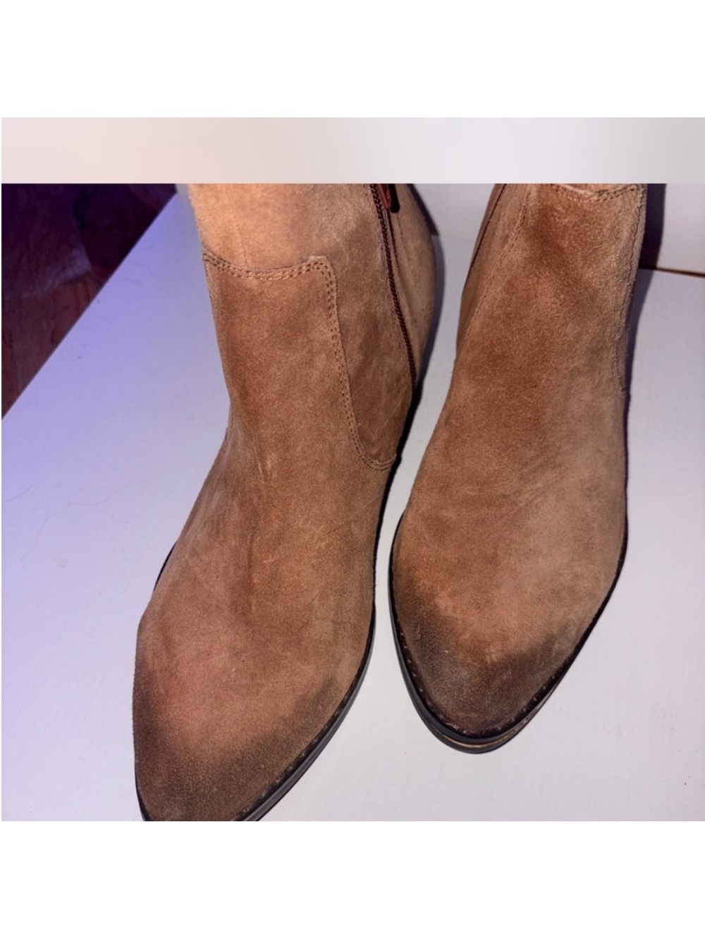 Renvy Genuine Suede Craftsmanship Pointed Toe Ankle boots oil/ burnished finish